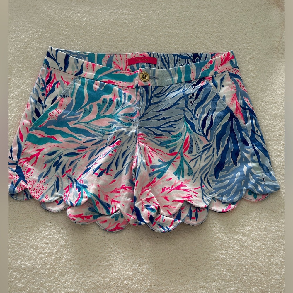 Lily Pulitzer Buttercup Cotton Blend Shorts Size 4 Worn One Time